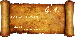 Galba Alexia névjegykártya